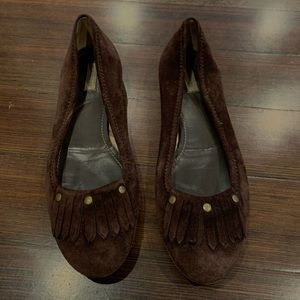Burberry brown suede tassel ballet flat 38.5 / 8